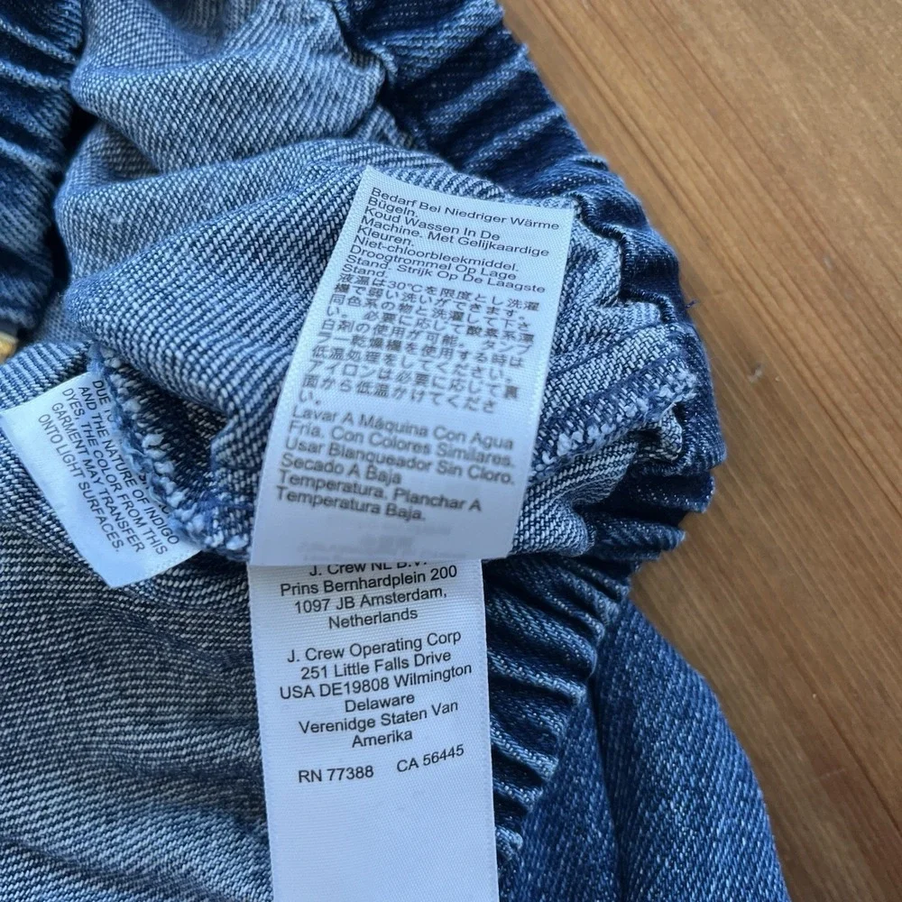 J. Crew Women's Denim Bomber Jacket Size Medium Drapey Denim Cropped Classic - Picture 10 of 13